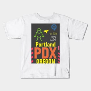 Airport PDX Portland Kids T-Shirt